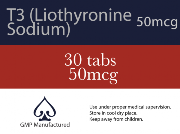 T3 Liothyronine Sodium (Cytomel) 30 Tabs 50mcg